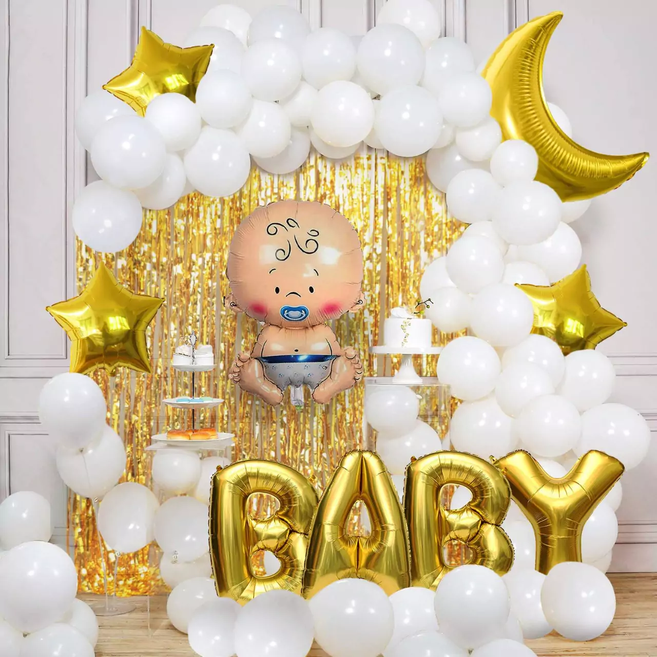 Golden & Silver Theme Baby Decorations